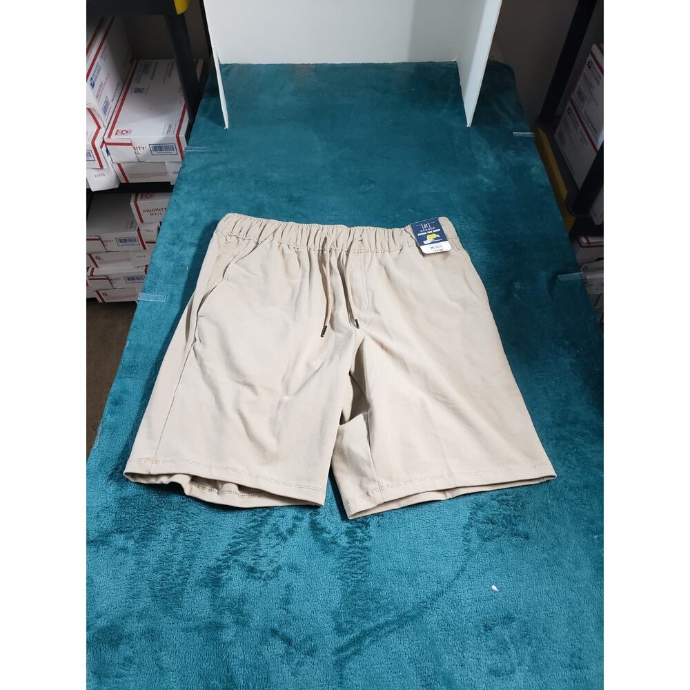 George Shorts Size Large Mens Beige Sweat Drawstring 5" Inseam Stretch NWT